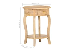 Mesa auxiliar de madera maciza de mango 37x37x61 cm