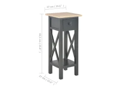 Mesa auxiliar de madera negro 27x27x65,5 cm