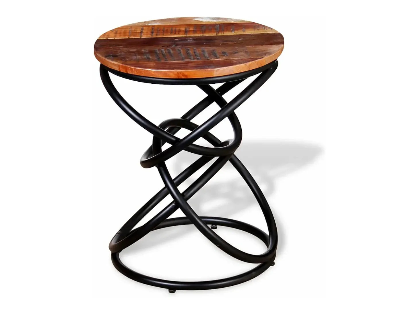 Mesa auxiliar de madera reciclada maciza