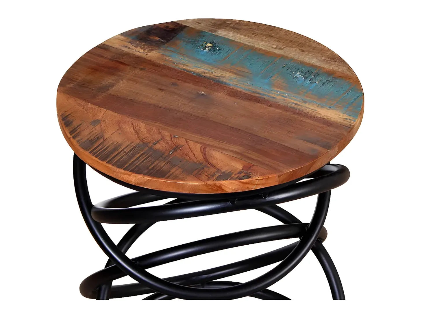 Mesa auxiliar de madera reciclada maciza