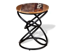 Mesa auxiliar de madera reciclada maciza