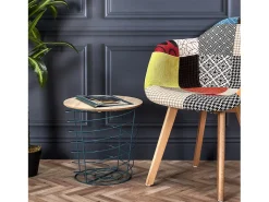 Mesa auxiliar de madera y metal Cyclone