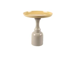 Mesa auxiliar de metal - Beige y Amarillo claro brillante - KYRESA
