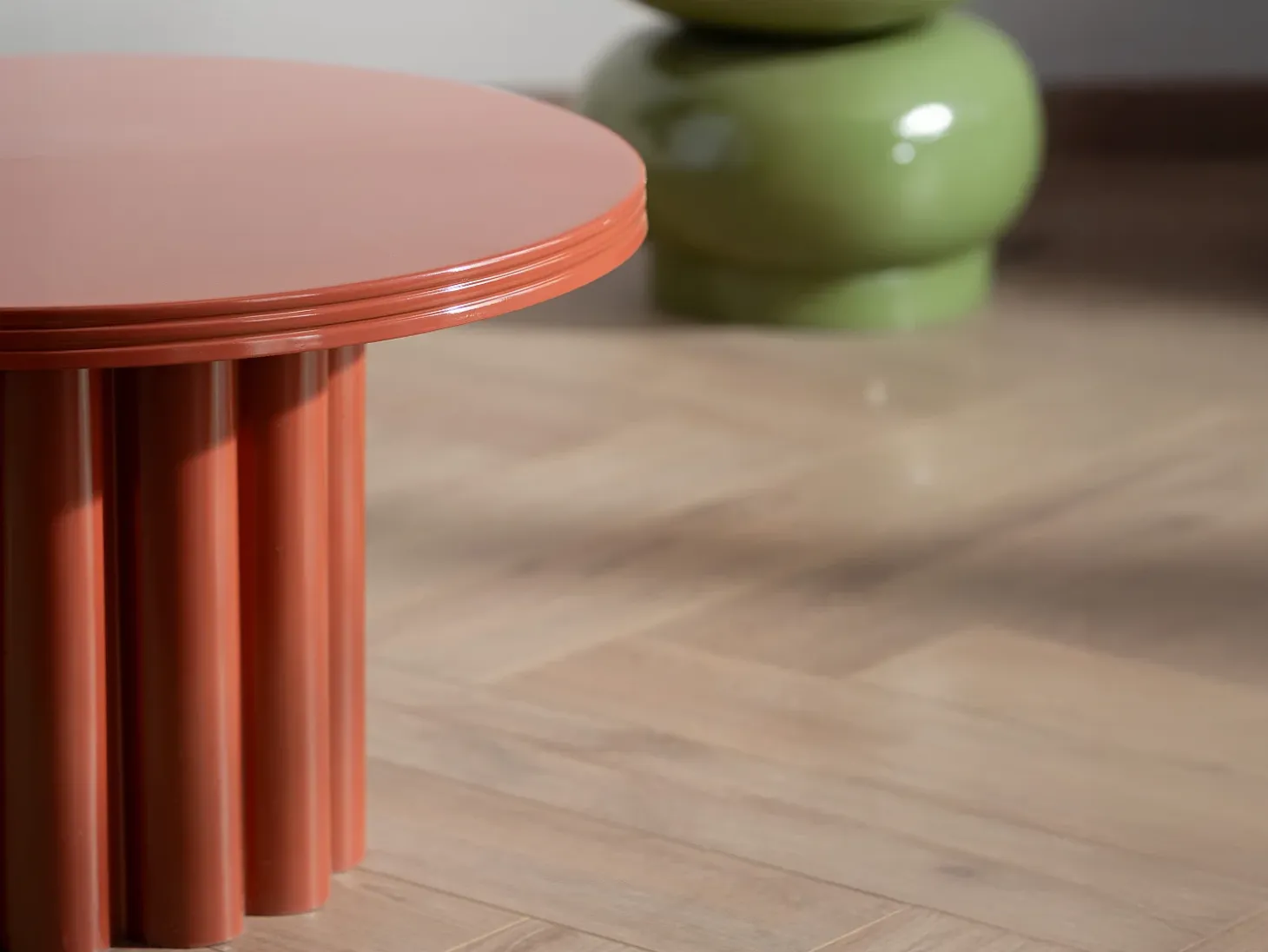 Mesa auxiliar de metal - Color: Terracota - SEMALIA