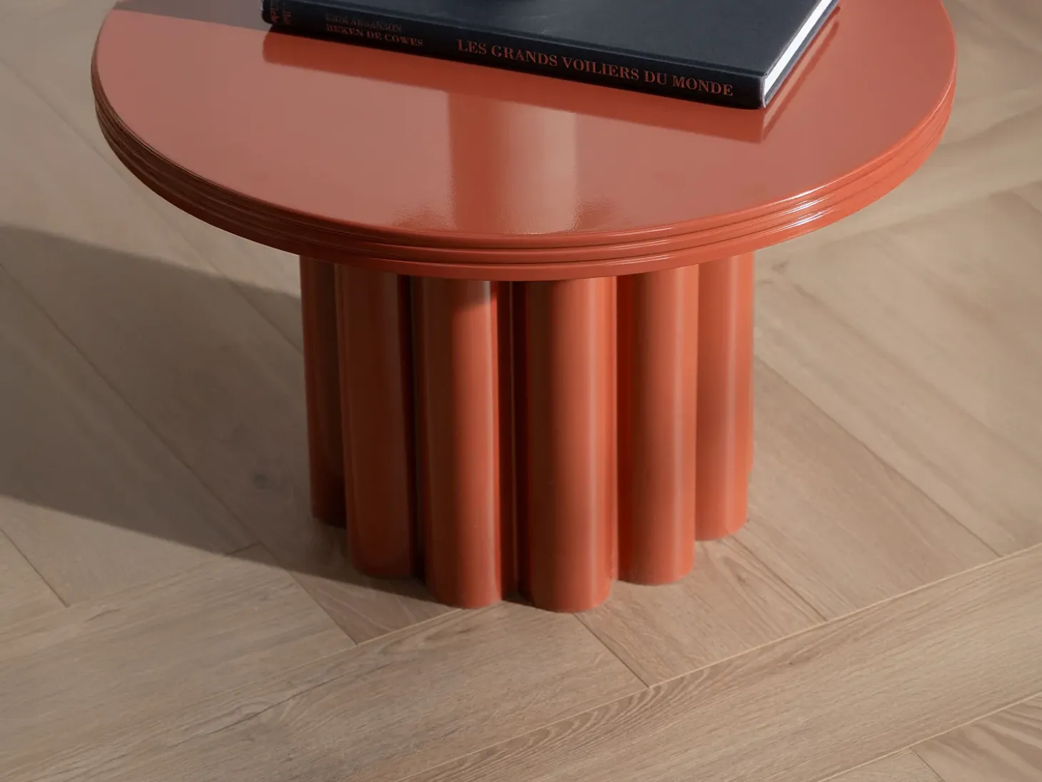 Mesa auxiliar de metal - Color: Terracota - SEMALIA