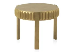 Mesa auxiliar de metal dorado