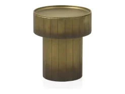 Mesa auxiliar de metal dorado
