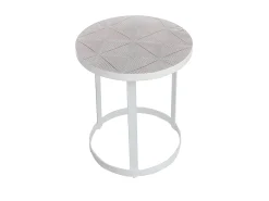 Mesa auxiliar de metal Gwen blanca para sala de estar