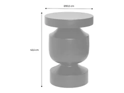 Mesa auxiliar de metal kaki oscuro