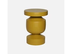 Mesa auxiliar de metal mostaza