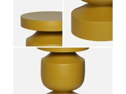 Mesa auxiliar de metal mostaza