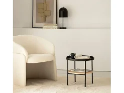 Mesa auxiliar de Metal Natural-Negro 46 x 45- Niko