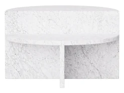 Mesa auxiliar de mármol – blanco – Swan Low