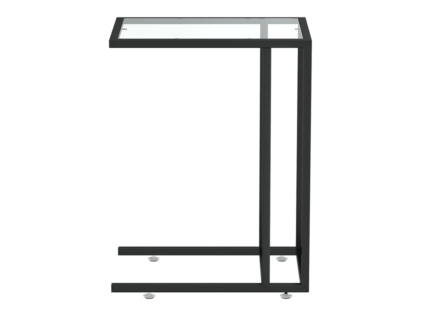 Mesa auxiliar de ordenador vidrio transparente 50x35x65 cm