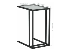 Mesa auxiliar de ordenador vidrio transparente 50x35x65 cm