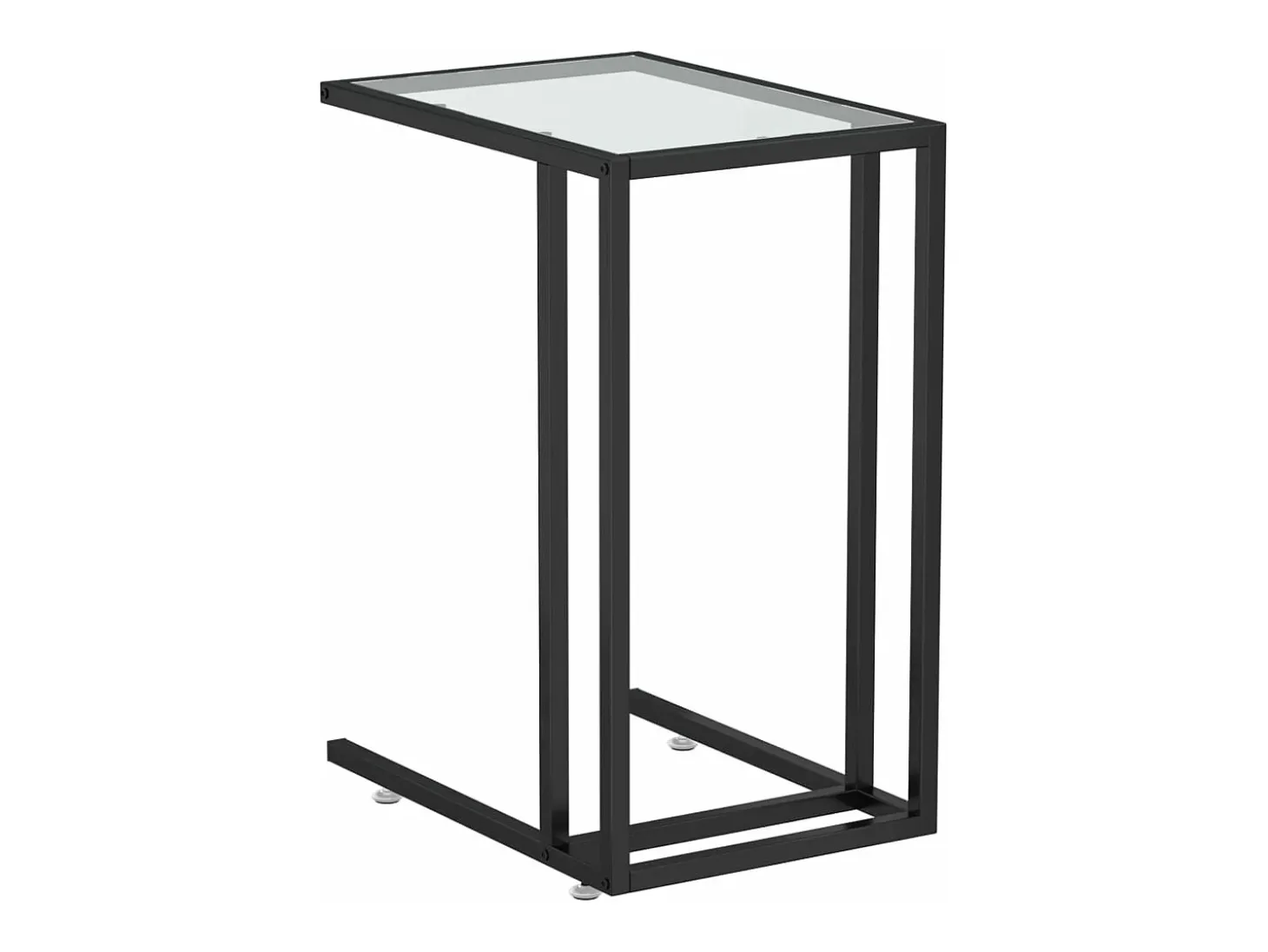 Mesa auxiliar de ordenador vidrio transparente 50x35x65 cm