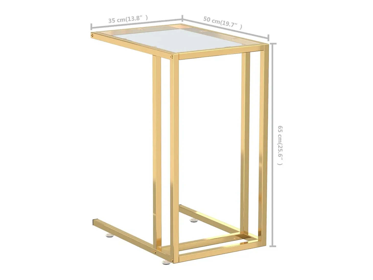 Mesa auxiliar de ordenador vidrio transparente 50x35x65 cm