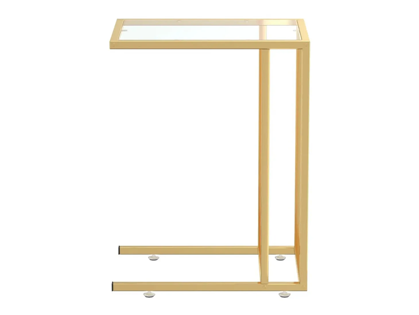 Mesa auxiliar de ordenador vidrio transparente 50x35x65 cm