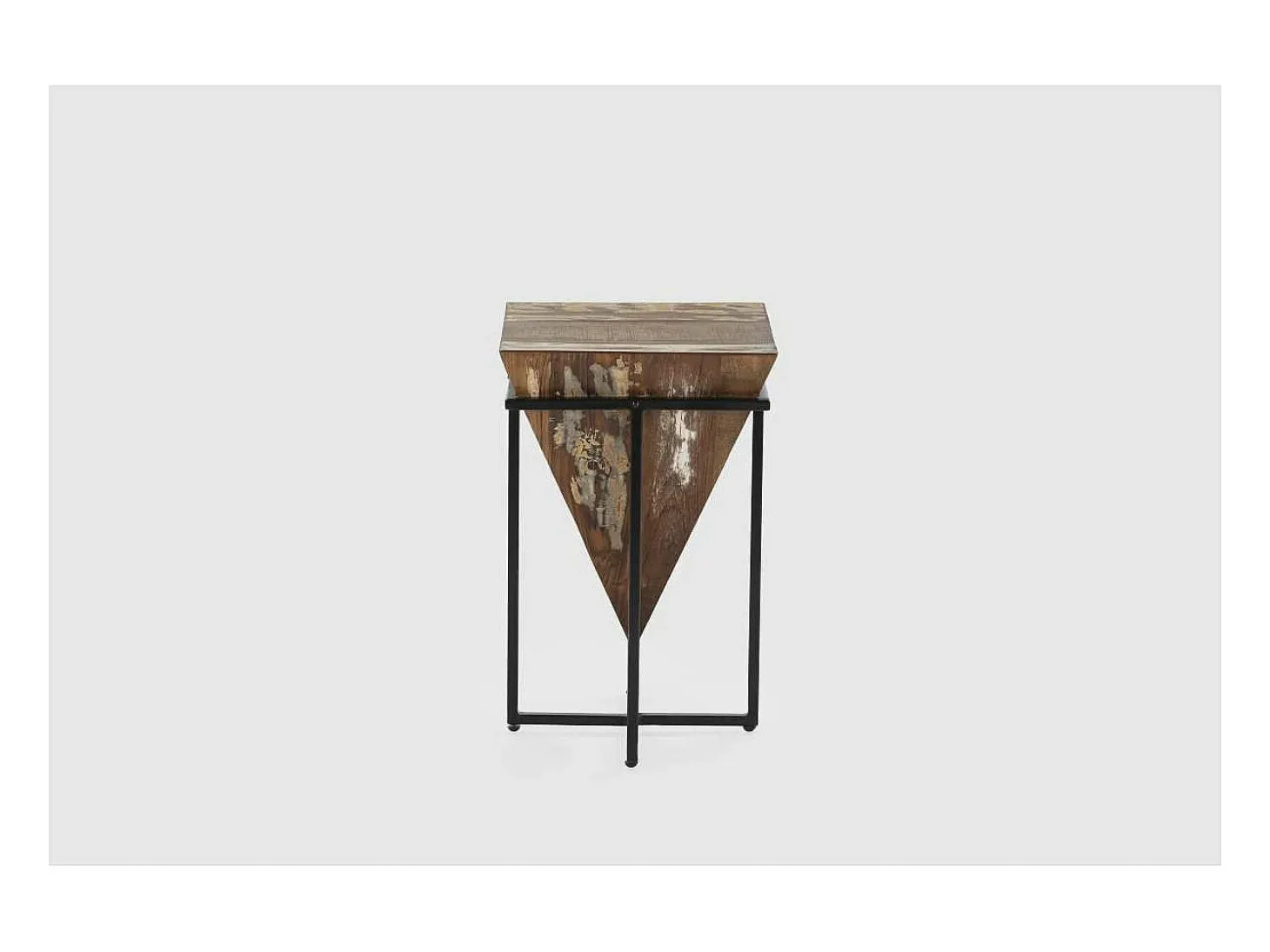Mesa auxiliar de rincón modelo Avila-56 en madera acabado natural, 56cm(alto) 36cm(ancho)