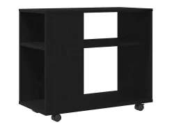 Mesa auxiliar de roble negro, 70 x 35 x 60 cm, madera de ingeniería
