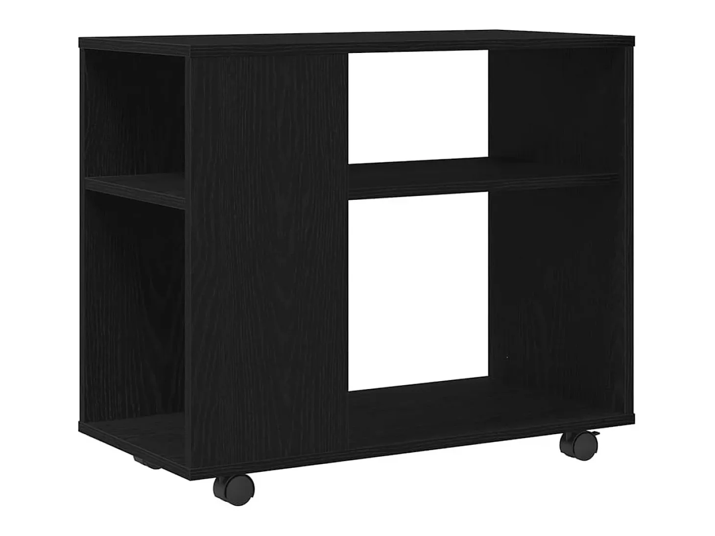 Mesa auxiliar de roble negro, 70 x 35 x 60 cm, madera de ingeniería