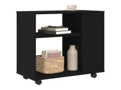 Mesa auxiliar de roble negro, 70 x 35 x 60 cm, madera de ingeniería