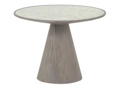 Mesa auxiliar de roble y vidrio L60 cm - MAFRA