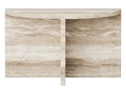 Mesa auxiliar de travertino – beige – Swan Low