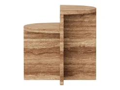 Mesa auxiliar de travertino – nogal – Swan