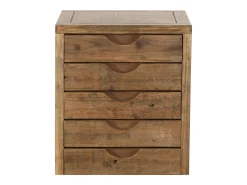 Mesa auxiliar de 79x38x36 cm con patas de metal negro y estructura en madera de abeto Indi