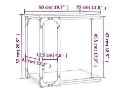 Mesa auxiliar madera contrachapada roble Sonoma 50x35x52 cm