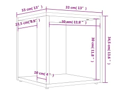 Mesa auxiliar madera contrachapada gris hormigón 33x33x34,5 cm