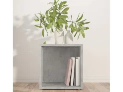 Mesa auxiliar madera contrachapada gris hormigón 33x33x34,5 cm
