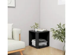 Mesa auxiliar madera contrachapada negro 33x33x34,5 cm ES760429