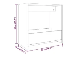 Mesa auxiliar madera contrachapada gris Sonoma 50x26x50 cm