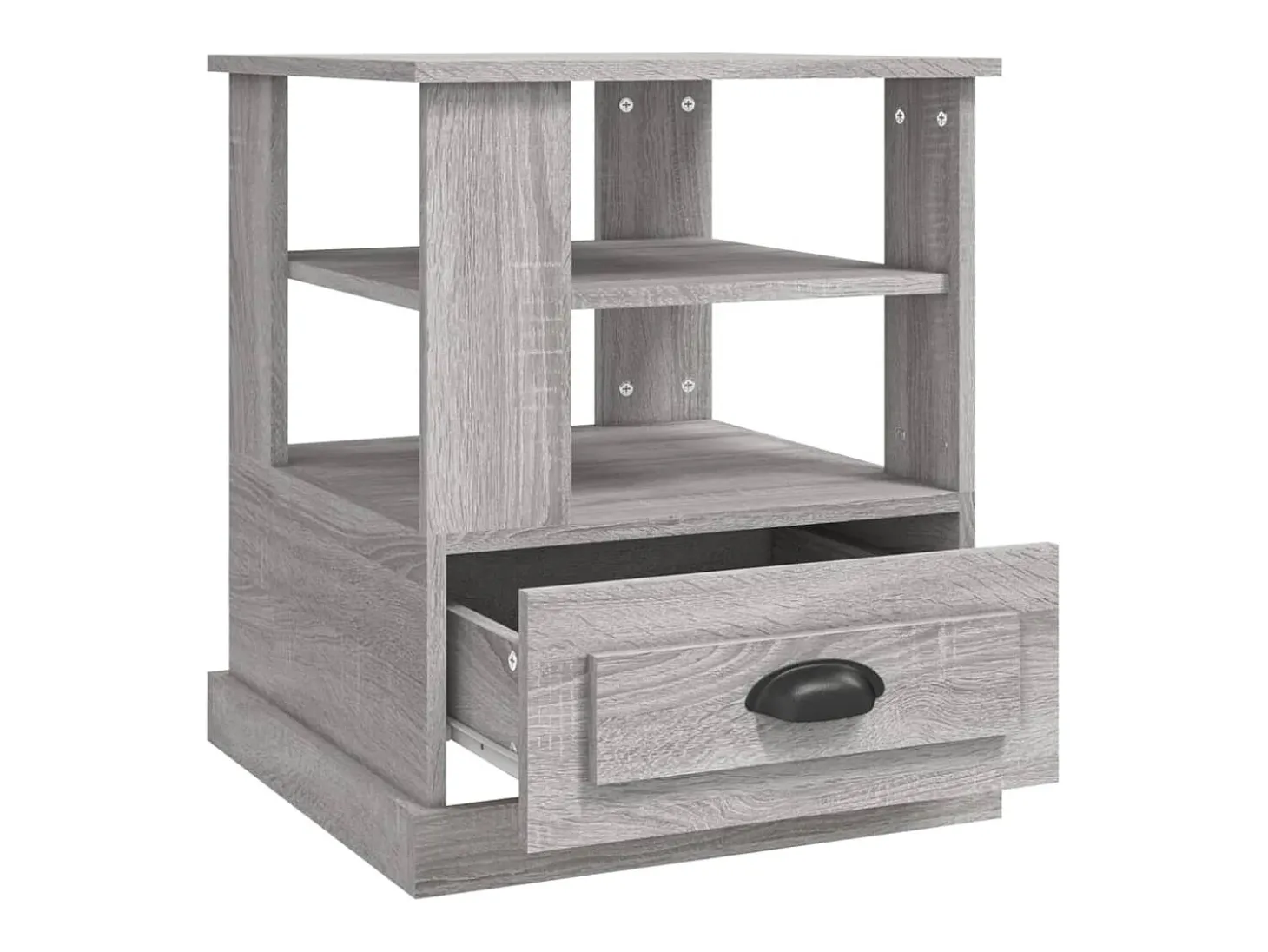 Mesa auxiliar madera contrachapada gris Sonoma 50x50x60 cm