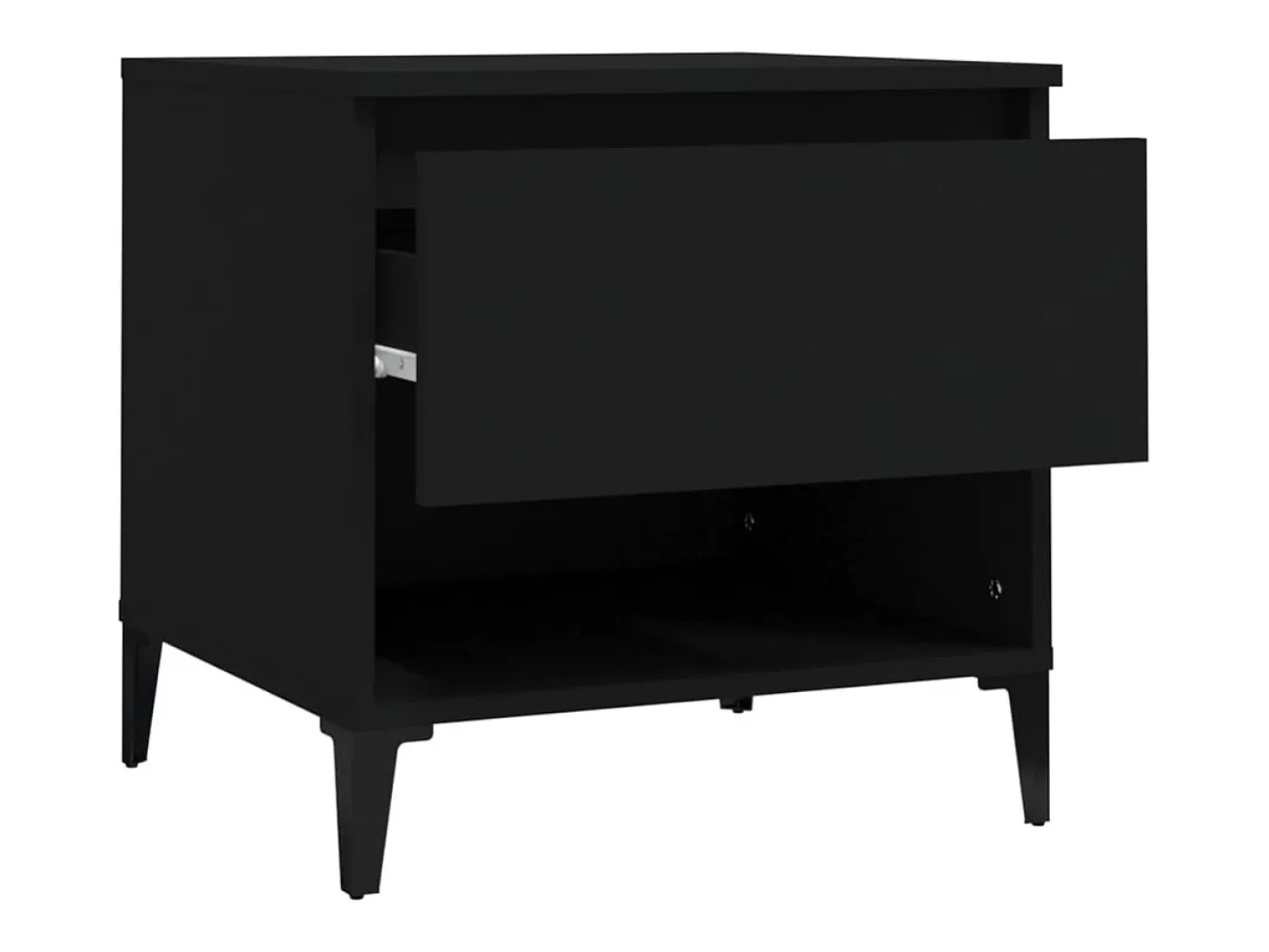 Mesa auxiliar madera contrachapada negro 50x46x50 cm