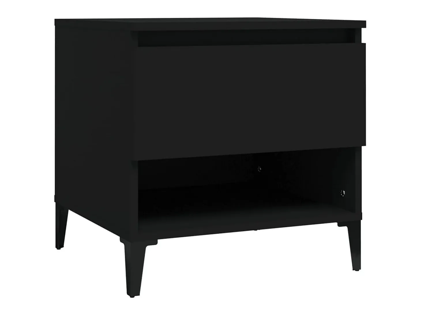 Mesa auxiliar madera contrachapada negro 50x46x50 cm