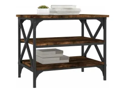 Mesa auxiliar madera contrachapada roble ahumado 55x38x45 cm