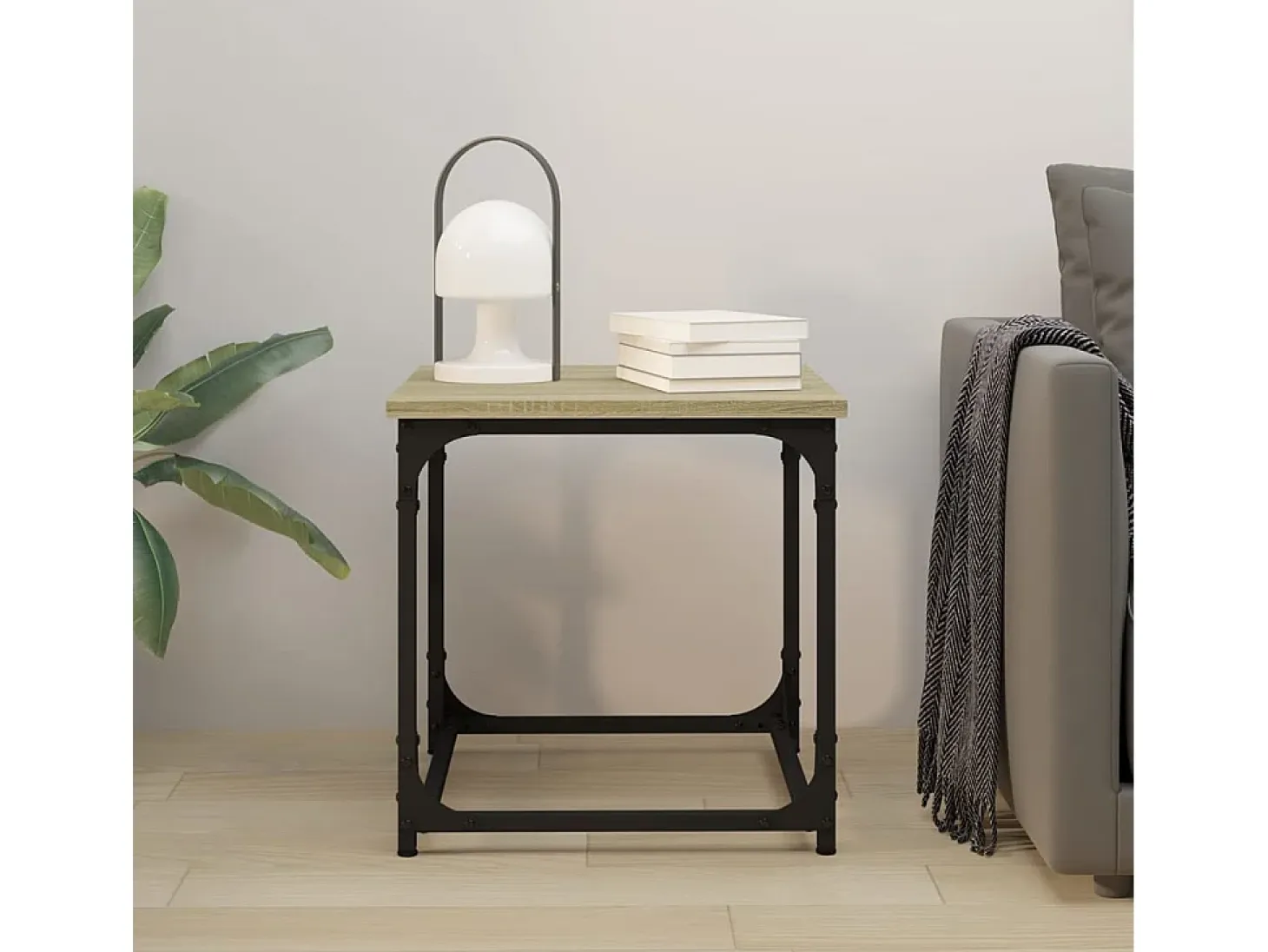 Mesa auxiliar madera contrachapada roble Sonoma 40x40x40 cm