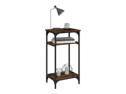 Mesa auxiliar madera contrachapada roble ahumado 40x30x75 cm