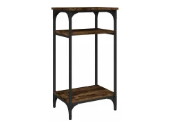Mesa auxiliar madera contrachapada roble ahumado 40x30x75 cm