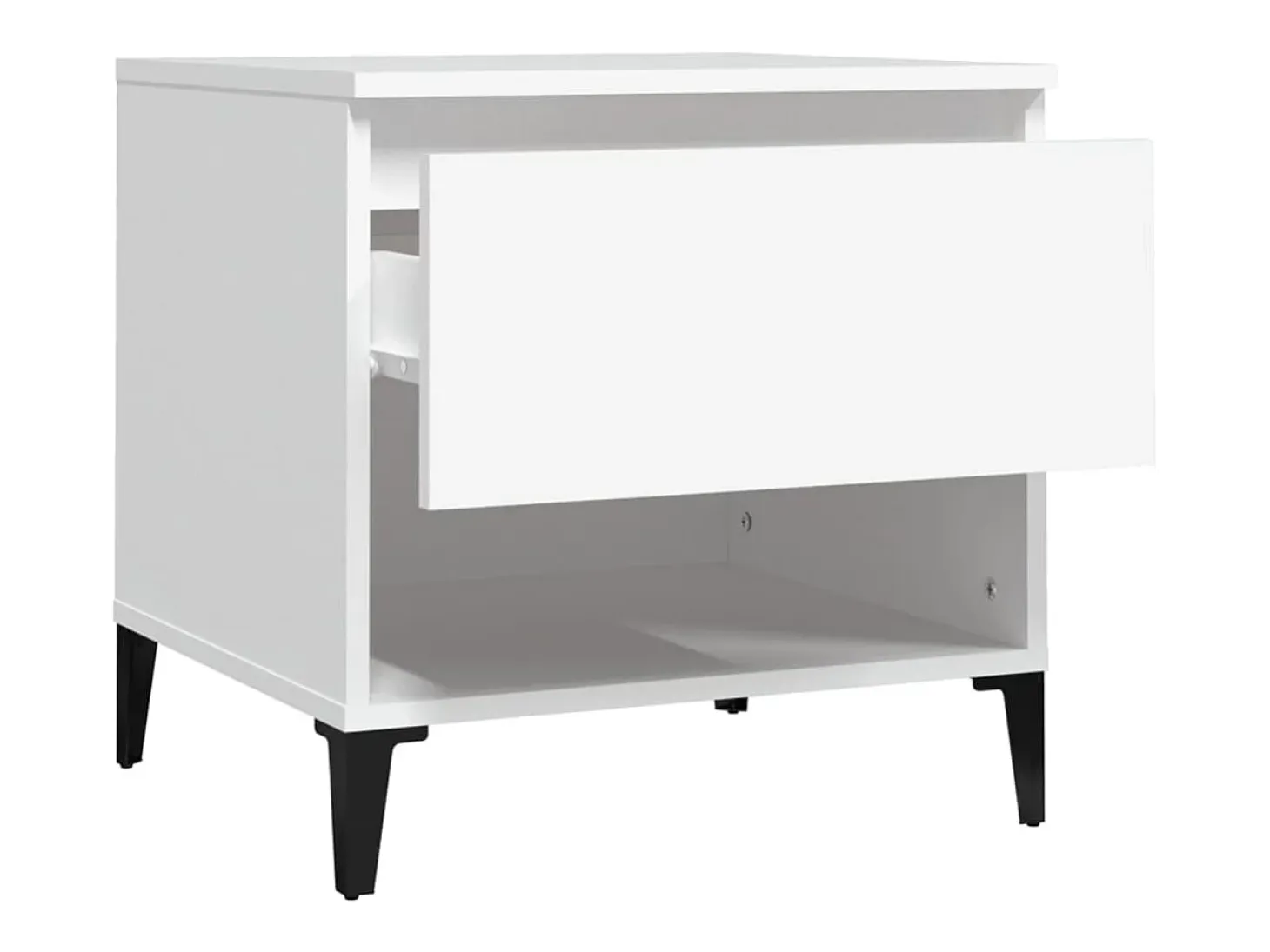 Mesa auxiliar madera contrachapada blanco 50x46x50 cm