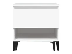 Mesa auxiliar madera contrachapada blanco 50x46x50 cm