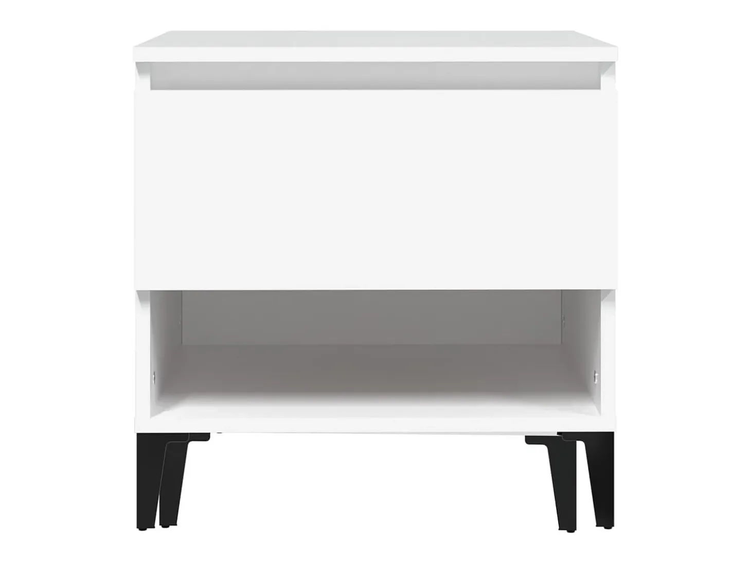 Mesa auxiliar madera contrachapada blanco 50x46x50 cm