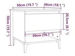 Mesa auxiliar madera contrachapada blanco 50x46x50 cm