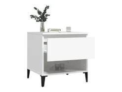 Mesa auxiliar madera contrachapada blanco 50x46x50 cm