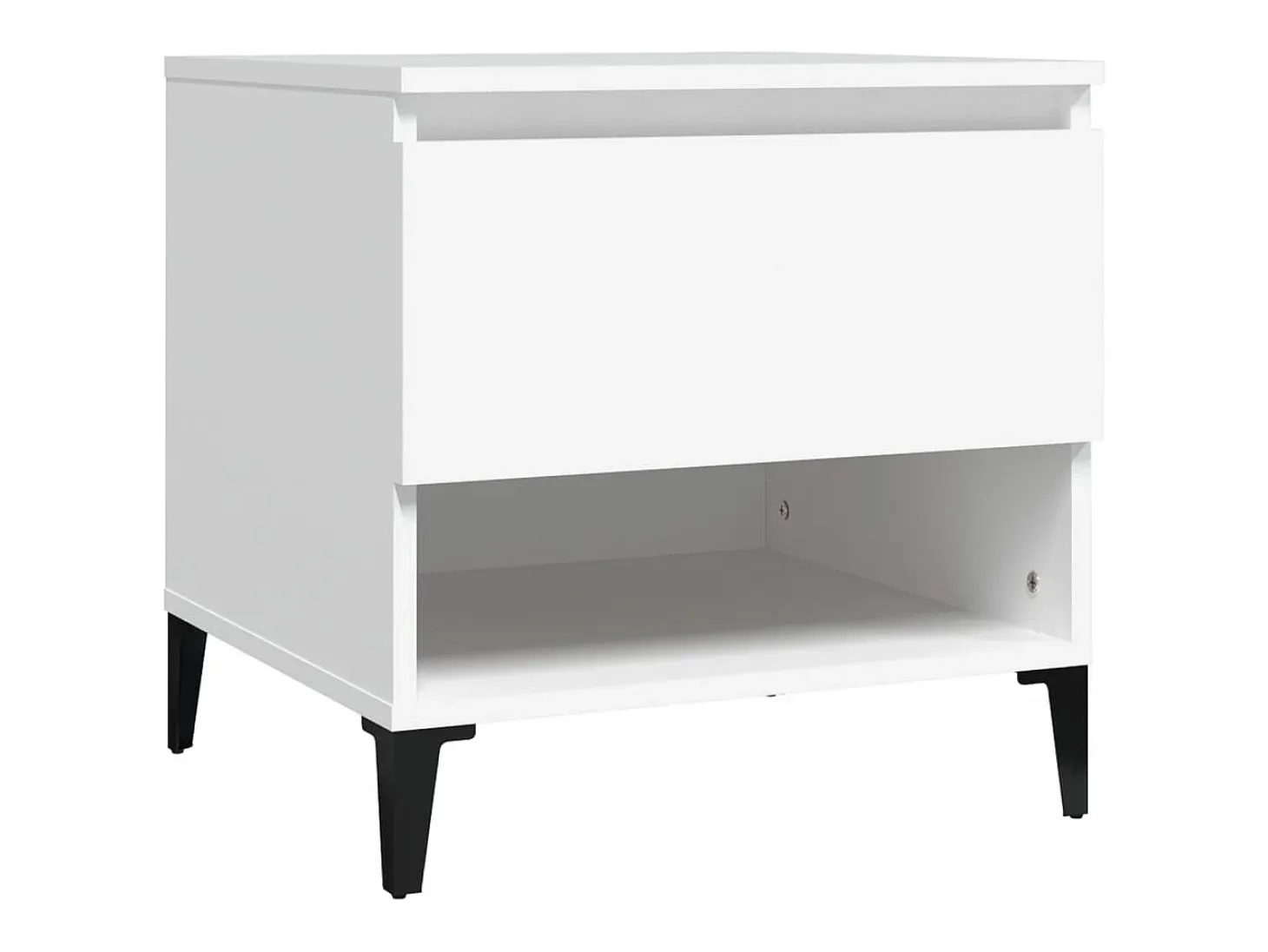Mesa auxiliar madera contrachapada blanco 50x46x50 cm