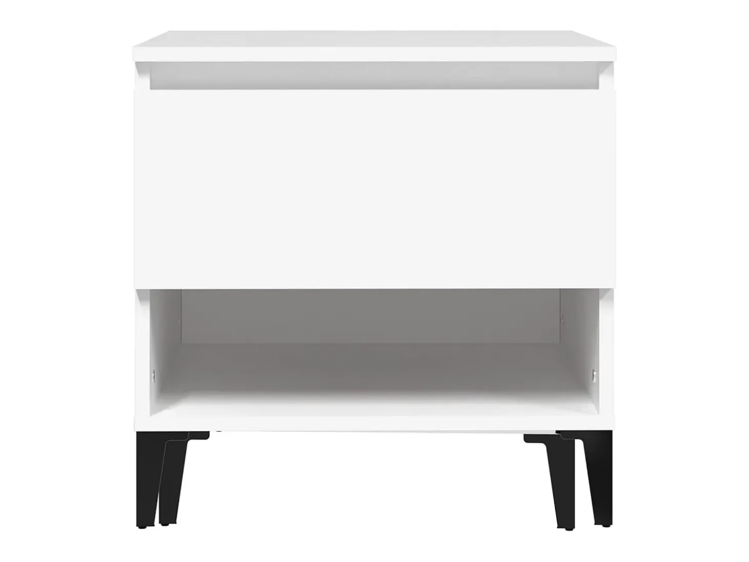 Mesa auxiliar madera contrachapada blanco 50x46x50 cm