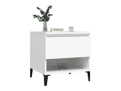 Mesa auxiliar madera contrachapada blanco 50x46x50 cm